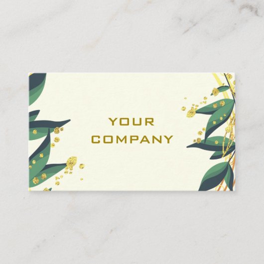 Grüne Blätter Gold Kleider Rahmen Moderne Beruflic Visitenkarte (Vorderseite)