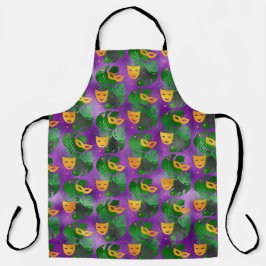 GRÜNE BLÄTTER GOLD MARDI GRAS MASKS SCHÜRZE