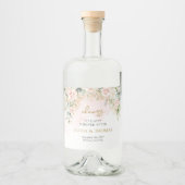 Grüne Blätter, goldgelb, ovaler Boho eucalyptus Alkoholflaschenetikett (Vorderseite)