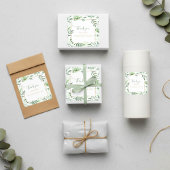 Grüne Blätter Grenze Hochzeit danke Ihnen Aufklebe Quadratischer Aufkleber