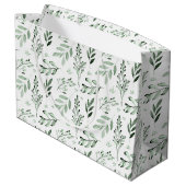 Grüne Blätter Große Geschenktüte (Rückseite Schrägansicht)