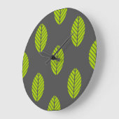 grüne Blätter Große Wanduhr (Winkel)