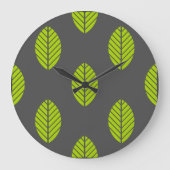 grüne Blätter Große Wanduhr (Vorderseite)