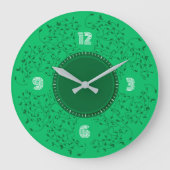 Grüne Blätter Große Wanduhr (Vorderseite)