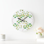 Grüne Blätter Große Wanduhr (Zuhause)