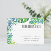 Grüne Blätter Grüne Hochzeit RSVP Karte (Stehend Vorderseite)