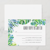 Grüne Blätter Grüne Hochzeit RSVP Karte (Vorne/Hinten)