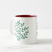 Grüne Blätter Grüne Olivenbäume Zweifarbige Tasse (Vorderseite Links)