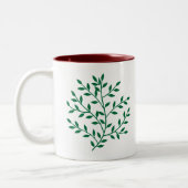 Grüne Blätter Grüne Olivenbäume Zweifarbige Tasse (Links)