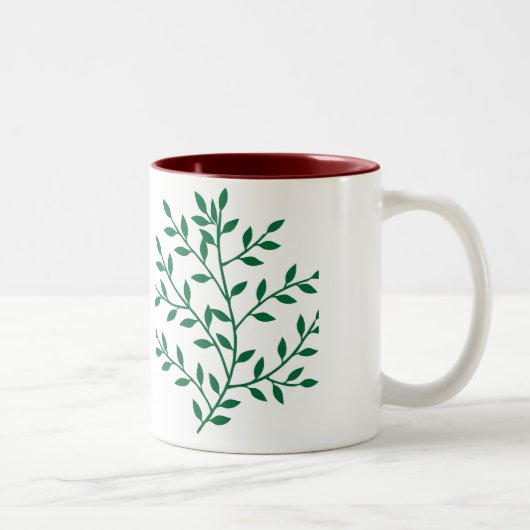 Grüne Blätter Grüne Olivenbäume Zweifarbige Tasse (Rechts)