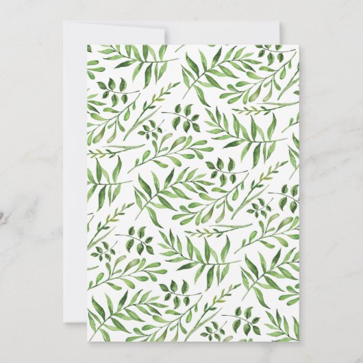 Grüne Blätter Grüne Weingarten Botanischer Garten Einladung (Rückseite)