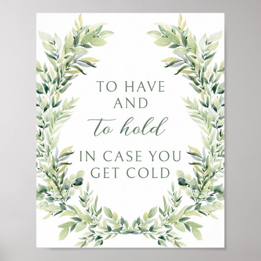 Grüne Blätter Grünpflanzen boho Hochzeitsdecke Pos Poster (Vorne)