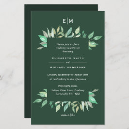 Grüne Blätter Haushalt Hochzeitseinladungen A9