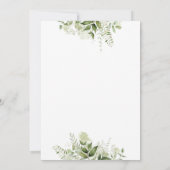 Grüne Blätter Herz-Script-Kalligrafie Hochzeit Einladung (Rückseite)