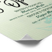 Grüne Blätter Hochzeit Die Bar ist ein Open Drink Poster (Ecke)