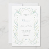 Grüne Blätter Hochzeit Einladung (Vorderseite)