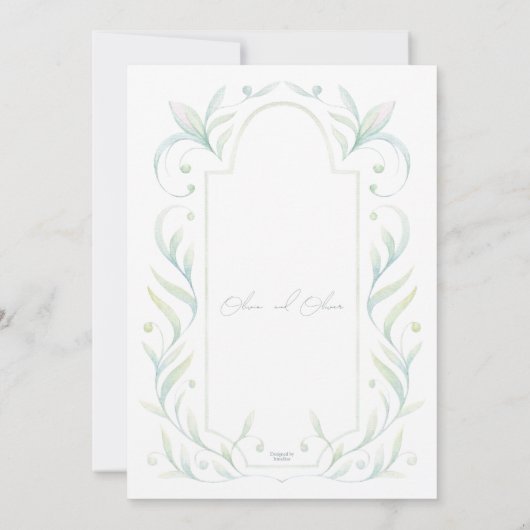 Grüne Blätter Hochzeit Einladung (Rückseite)