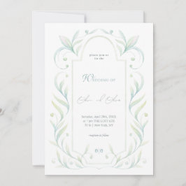 Grüne Blätter Hochzeit Einladung