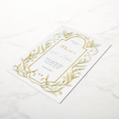 Grüne Blätter Hochzeit Folieneinladung (Gedreht)