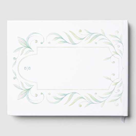 Grüne Blätter Hochzeit Gästebuch (Rückseite)