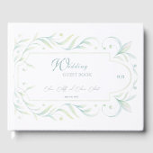 Grüne Blätter Hochzeit Gästebuch (Vorderseite)