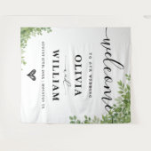 Grüne Blätter Hochzeit Grün Begrüßungszeichen Wandteppich (Vorderseite (Horizontal))