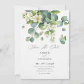Grüne Blätter Hochzeit Save The Date (Vorderseite)