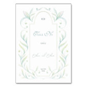 Grüne Blätter Hochzeit Tischnummer (Vorderseite)