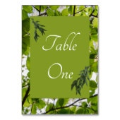 Grüne Blätter Hochzeit von Tischnummern (Rückseite)