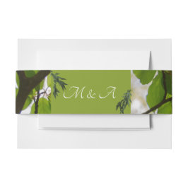 Grüne Blätter Hochzeitsband Einladungsbanderole
