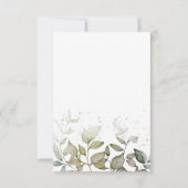 Grüne Blätter Hochzeitsdetails Umschließung Karte (Rückseite)