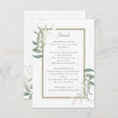 Grüne Blätter Hochzeitsdetails Umschließung Karte (Vorne/Hinten)