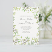 Grüne Blätter Hochzeitseinladung Einladung (Stehend Vorderseite)