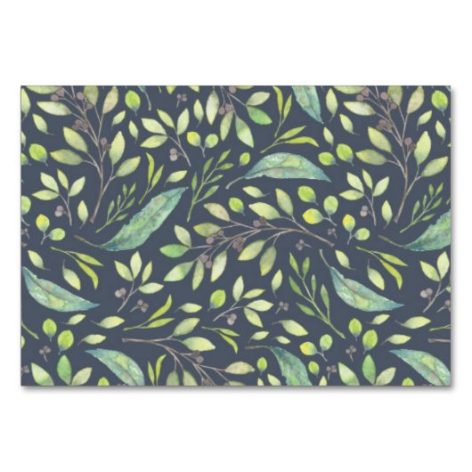 Grüne Blätter Hochzeitseinladung uAwg Tischnummer (Rückseite)