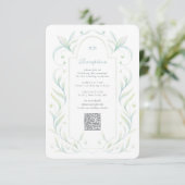 Grüne Blätter Hochzeitsempfangskarte Einladung (Stehend Vorderseite)