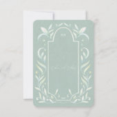 Grüne Blätter Hochzeitsempfangskarte Einladung (Rückseite)