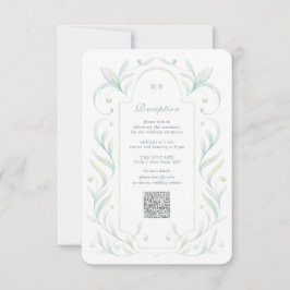 Grüne Blätter Hochzeitsempfangskarte Einladung