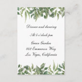 Grüne Blätter Hochzeitsempfehlung für Grünpflanzen Begleitkarte (Vorderseite)