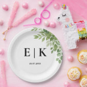 Grüne Blätter Hochzeitsfeier Pappteller (Party)