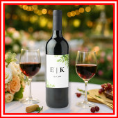 Grüne Blätter Hochzeitsfeier Weinetikett