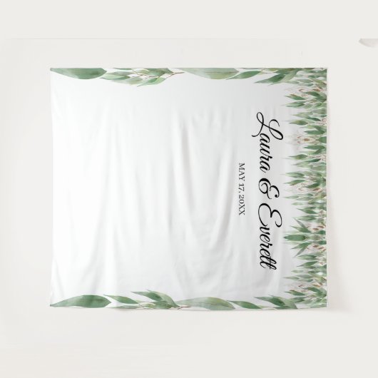 Grüne Blätter Hochzeitskabine Hintergrund Wandteppich (Vorderseite (Horizontal))