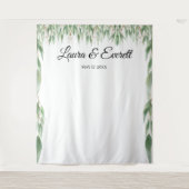 Grüne Blätter Hochzeitskabine Hintergrund Wandteppich (Vorderseite)
