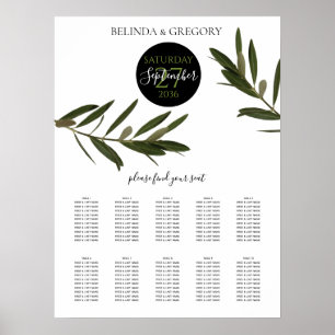Grüne Blätter Hochzeitskarte Poster