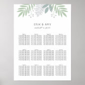 Grüne Blätter Hochzeitstabelle Poster (Vorne)
