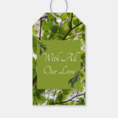 Grüne Blätter Hochzeitstiftmarke Geschenkanhänger (Rückseite)