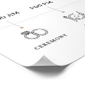 Grüne Blätter Hochzeitswillkommen & Timeline Poste Poster (Ecke)