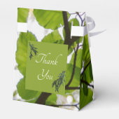 Grüne Blätter Hochzeitszelt Geschenkschachtel (Rückseite)