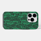 grüne Blätter Illustrationsmuster iPhone Hülle (Rückseite (Horizontal))