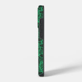 grüne Blätter Illustrationsmuster iPhone Hülle (Linke Seite)