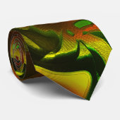 Grüne Blätter im Cutout-Stil mit digitalen Kratzer Krawatte (Gerollt)